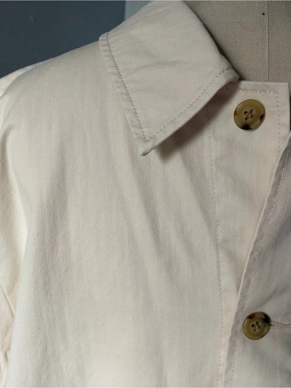 J. Crew Men's Light Cream Button-Front Utility Jacket